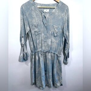 Blue and White Patterned Dress